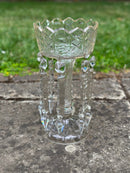Antique Cut Glass Lustre VaseVintage Frog