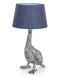 Antique Effect Goose Table Lamp With Grey ShadeVintage FrogLighting