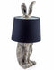 Antique Effect Silver Rabbit / Hare Lamp With Black ShadeVintage FrogLighting