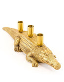 Antique Gold Crocodile Candle HolderVintage FrogCandle Holder