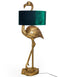 Antique Gold Effect Flamingo Floor Lamp with Green Velvet ShadeVintage FrogLighting