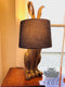Antique Gold Rabbit Ears Lamp with Black ShadeVintage FrogLighting