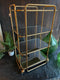Antique Gold Style Metal Cocktail Drinks Trolley With Mirrored ShelvesVintage Frog M/RVintage Item