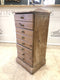 Antique Pine Collectors Cabinet Drawer Set With Collection Of ButterfliesVintage Frog