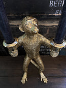 Antique Style Gold Standing Monkey CandelabraVintage Frog M/RCandle Holder