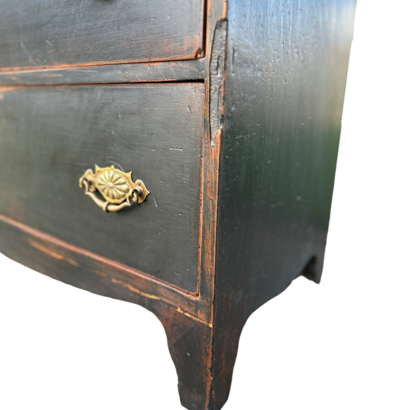 Antique Victorian Ebonised Black Painted Cheat of DrawersVintage Frog