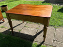 Antique Victorian Large Writing Desk / Dining Table With Two Drawers on Turned LegsVintage Frog