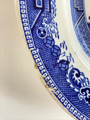Antique Willow Pattern Large Stone Ware Blue and White Charger Platter Serving DishVintage FrogFurniture