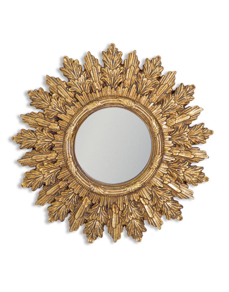 Antiqued Gold Ornate Framed Small Convex MirrorVintage Frog M/RDecor