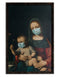 Antiqued Madonna with Child Masked, Framed Print Wall ArtVintage Frog M/RDecor