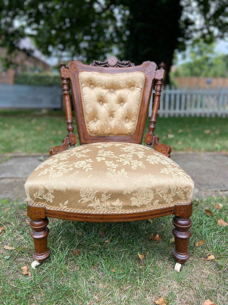 Antique parlor chair with wheels shop