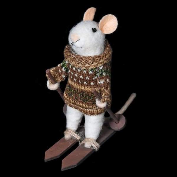 Bernie The Mouse Skiing Hanging Christmas Tree DecorationVintage FrogChristmas Bauble