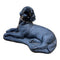 Black Painted Small Laying Labrador Dog Stone Garden Ornament FiguireVintage FrogFurniture