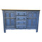 Blue Painted Ercol Sideboard With Natural Elm Top and Distressed Waxed FinishVintage Frog
