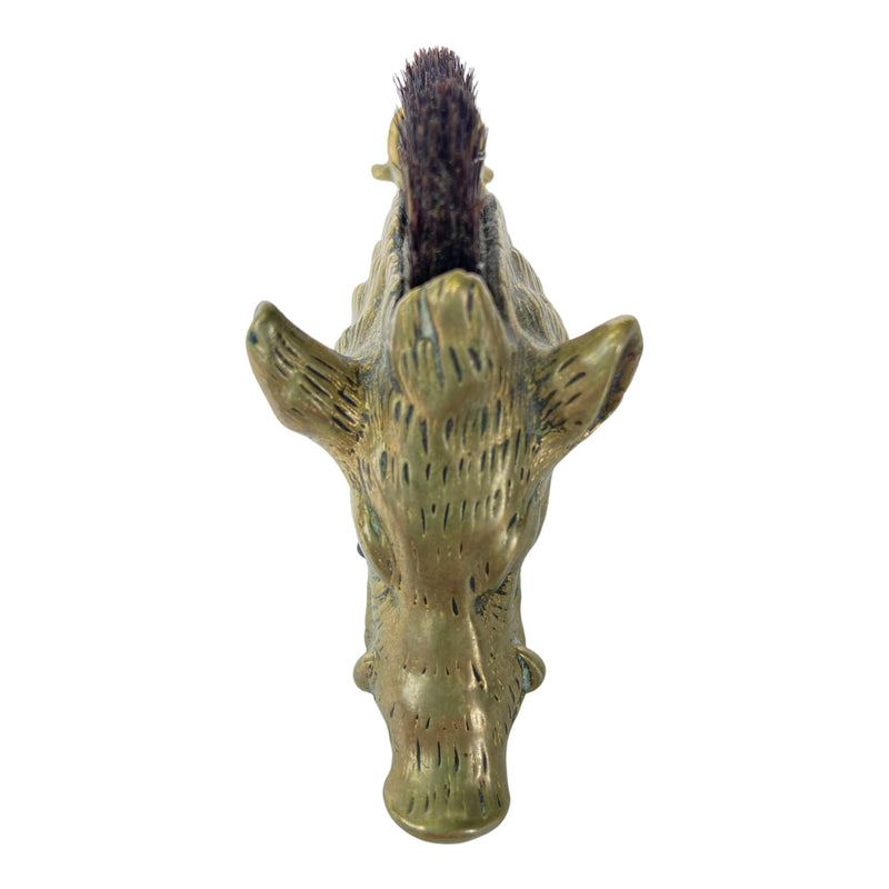Boar’s Head-form Figure Victorian Letter Clip with Pen Nib BrushVintage Frog