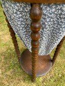 Bobbin Legged Circular Sewing Table With Fabric BasketVintage FrogFurniture