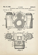 Camera Mechanical Design Patent Poster Illustration Print On Canvas, Wall Hanging Decor PictureVintage FrogPictures & Prints