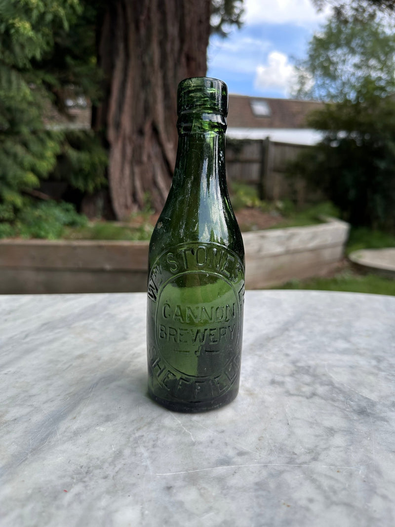 Cannon Brewery, Wm Stones, Sheffield, Antique Green Glass Bottle - Vintage Glass BottleVintage FrogBottle