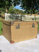 Canvas & Leather Travelling Vintage Hat Luggage Box Trunk with G.W.R. LabelsVintage Frog