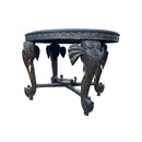 Carved Ebonised Indian Hardwood Elephant Head Side / Center Coffee Table Circa 1900Vintage FrogFurniture