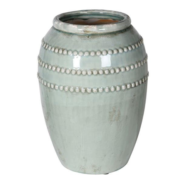 Celadon Bobble Rings VaseVintage Frog C/H