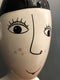 Ceramic Doodle Face Vase, Woman With Freckles Flower PotVintage Frog