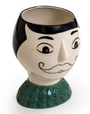 Ceramic Doodle Man Figure Vase with MoustacheVintage Frog