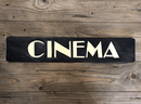 "Cinema" Wooden Sign Wall ArtVintage Frog W/B