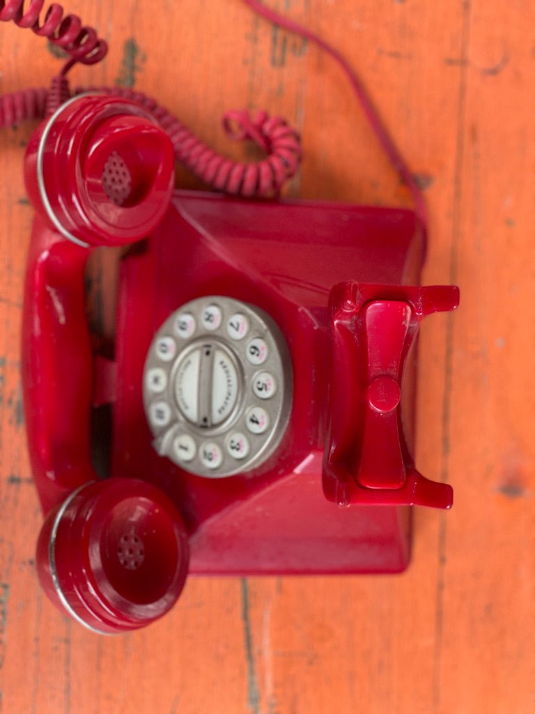 Contemporary Vintage Style Red Landline TelephoneVintage FrogFurniture