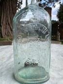 Cox & Malin Ltd, Derby Antique Aqua Glass Bottle - Vintage Glass BottleVintage FrogBottle