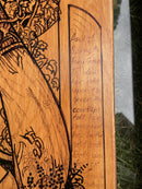 Decorative Mounted Plywood Surfboard with Inked Midsummer Nights Dream Themed Artwork.Vintage Frog