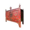 Early 20th Century Oriental Hand Painted Tibetan Alter Table Sideboard CabinetVintage Frog