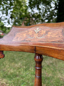 Edwardian Corner Chair With Inlaid Details and Upholstered SeatVintage Frog