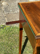 Edwardian Fold Out Card Table With Lined Felt and Tapered Legs On Brass CastorsVintage FrogFurniture