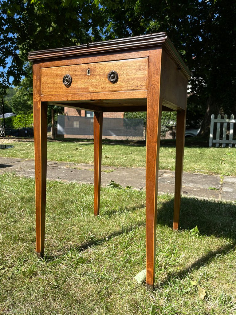 Edwardian Fold Out Card Table With Lined Felt and Tapered Legs On Brass CastorsVintage FrogFurniture