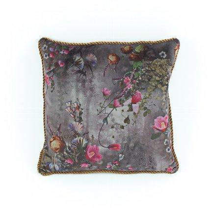 Faded Flowers Pattern Grey CushionVintage Frog W/VChair & Sofa Cushions