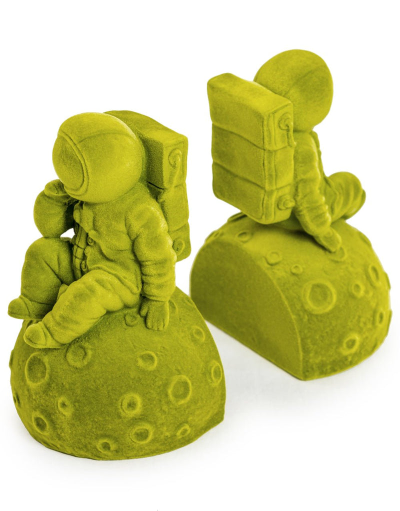 Flock Pair of Astronaut Space Man BookendsVintage Frog M/RDecor