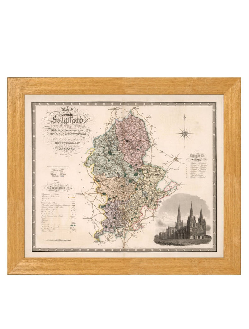 Framed County Maps of England Prints - Referenced From an Original 1800s MapVintage Frog T/APictures & Prints