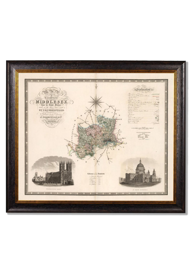 Framed County Maps of England Prints - Referenced From an Original 1800s MapVintage Frog T/APictures & Prints