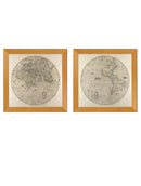 Framed Map of the World in Two Hemispheres Prints - Referenced From an Original 1600s MapVintage FrogPictures & Prints