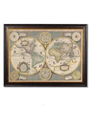 Framed Map Of The World Print - Referenced From An Original 1642 MapVintage Frog T/APictures & Prints
