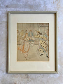 Framed Original 1881 Print Picture of "Queen of Hearts" by Randolph CaldecottVintage Frog