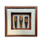 Framed Wall Art Picture 3D Mounted Trio of African Hard Wood MasksVintage Frog