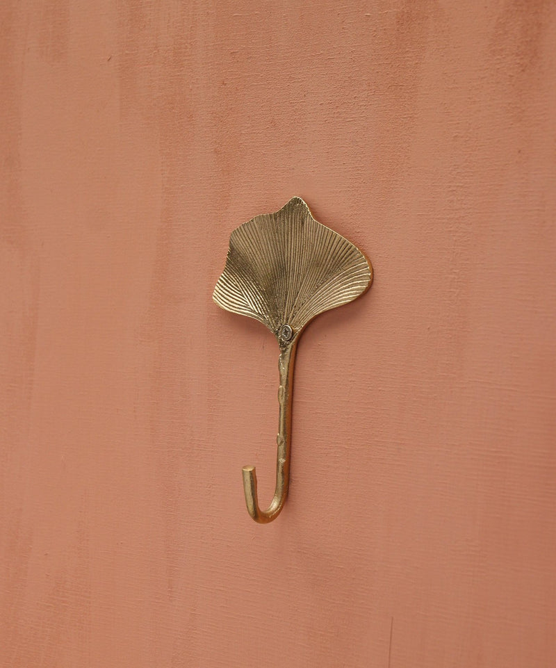 Ginko Leaf Hook, Wall Mounted Brass Coat Hook DecorDoing GoodsHooks