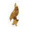 Gold Coloured Perched Cockatoo Bird FigureVintage Frog W/VDecor
