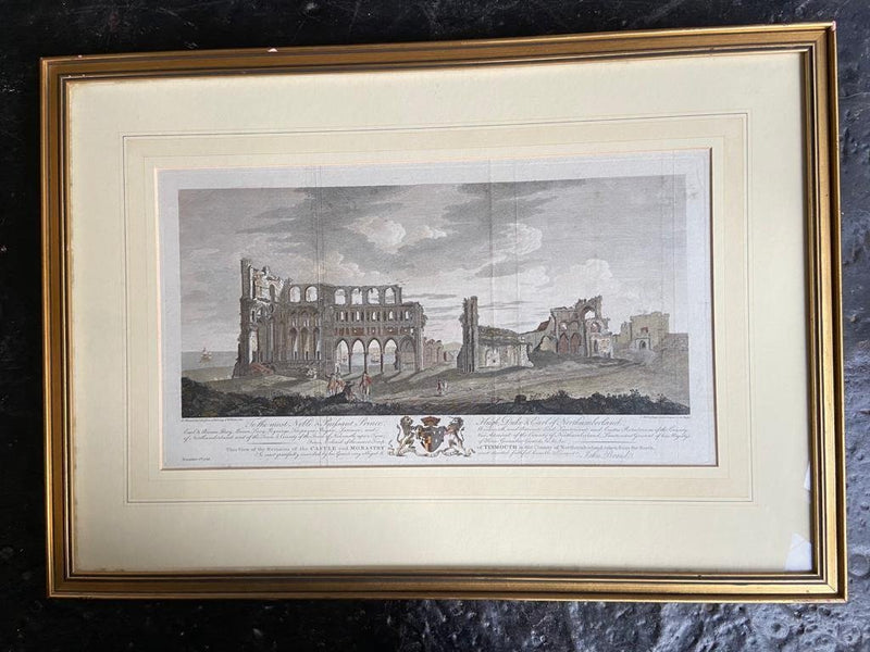 Gold Framed Picture of Castle and MonasteryVintage FrogVintage Item