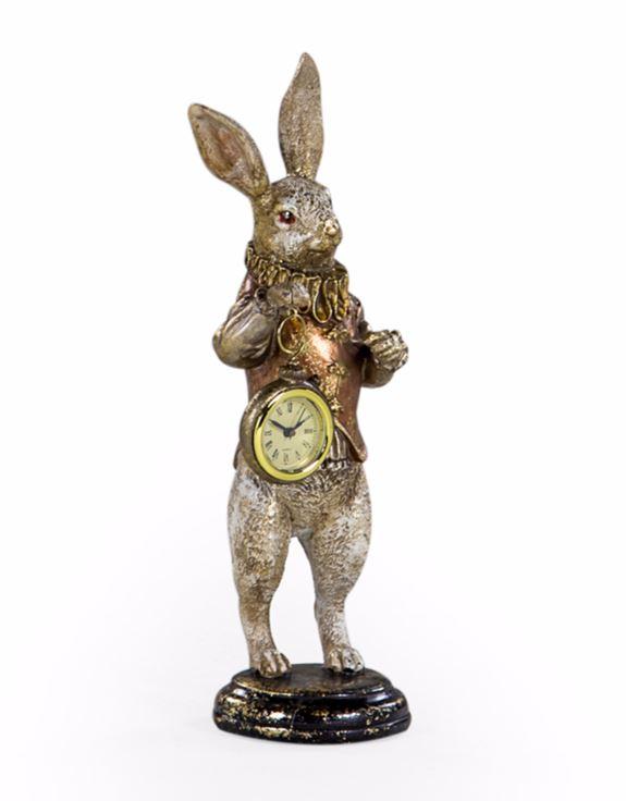 Gold Rabbit Standing Clock FigureVintage FrogBrand New