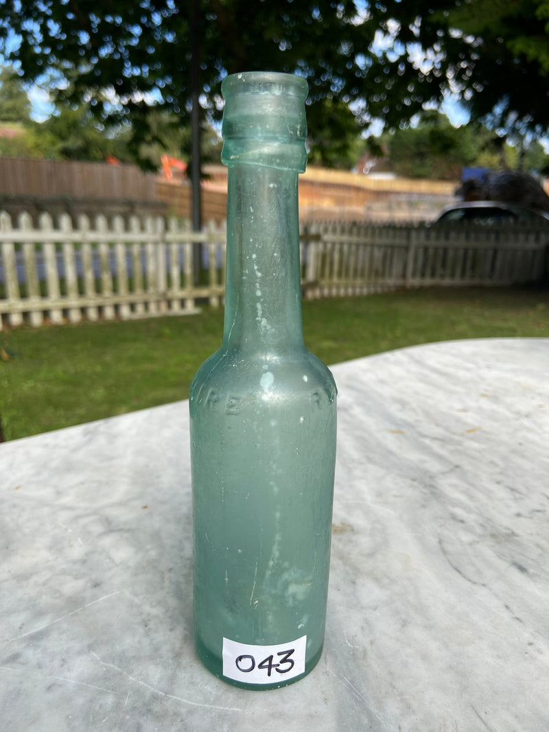 Goodall Backhouse & Co Antique Aqua Blue Opaque Glass Bottle - Vintage Glass BottleVintage FrogBottle