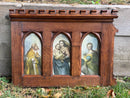 Gothic Oak Framed Picture With Three Religious FiguresVintage FrogFurniture