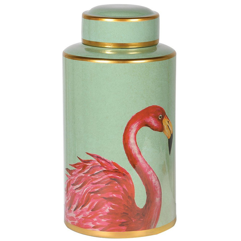 Green and Gold Classic Flamingo Lidded JarVintage Frog C/H